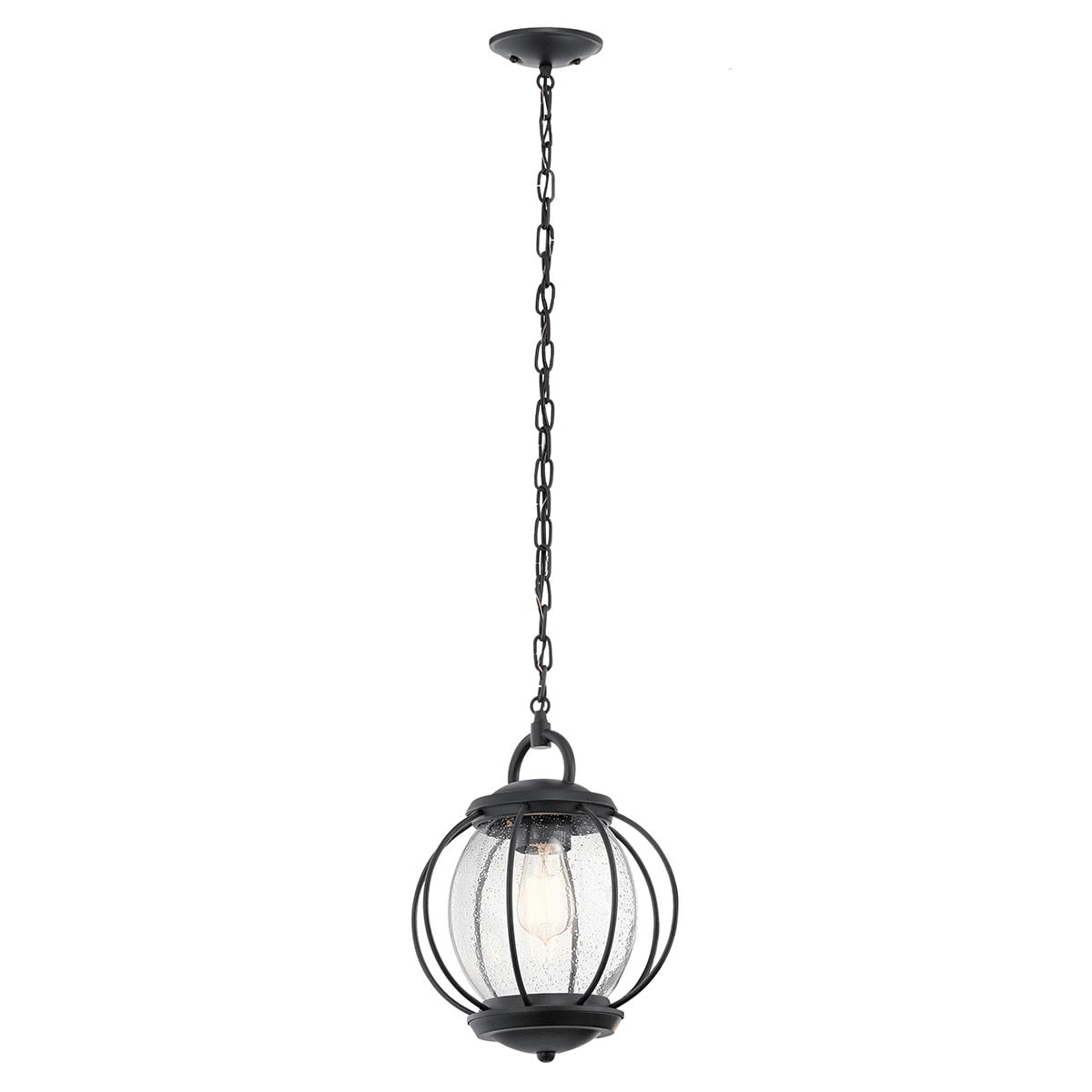 Yarrambat Grove Round Cage Outdoor Pendant Textured Black