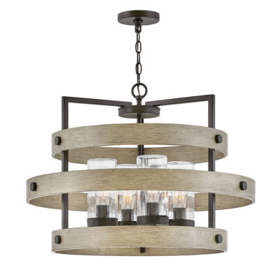 Zinc Meadow Lantern Hamptons Outdoor Chandelier Bronze And Ash