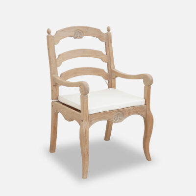 French Provincial Outdoor Carver Chair — Ivory