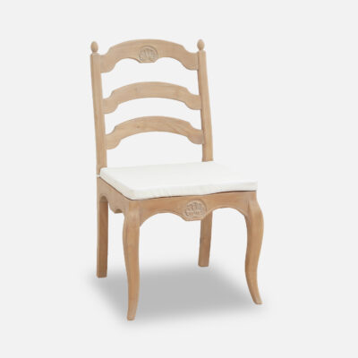 French Provincial Outdoor Dining Side Chair — Ivory