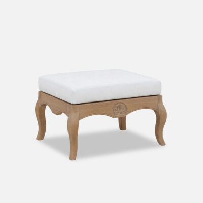 French Provincial Outdoor Ottoman — Ivory